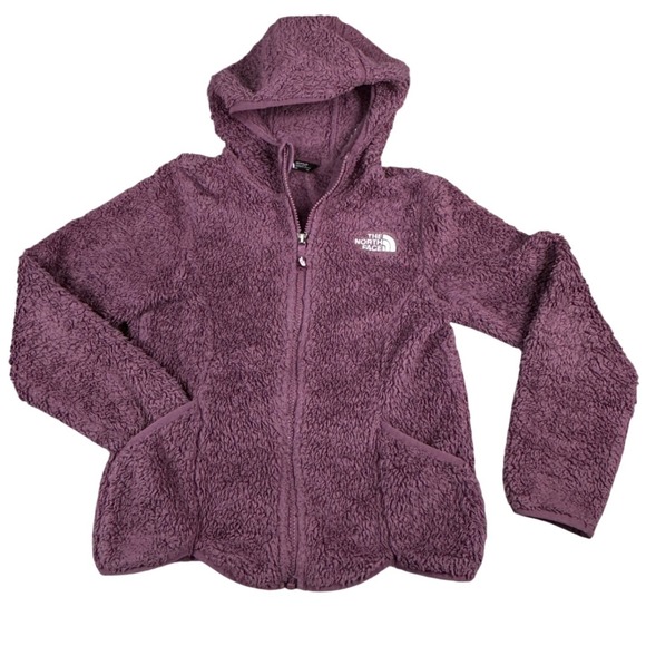The North Face Other - The North Face Girls Purple Suave OSO HiPile Fleece Zip Hoodie Jacket Size S 7/8